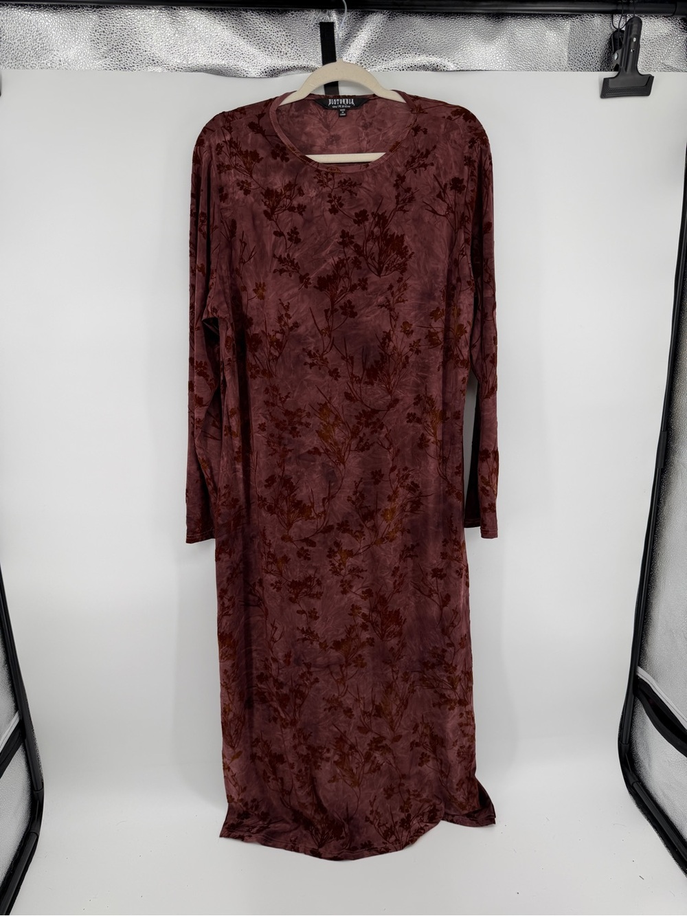 Disturbia Whimigoth Romantic Wytchelm Flocked Velour Floral Midaxi Dress Sz16